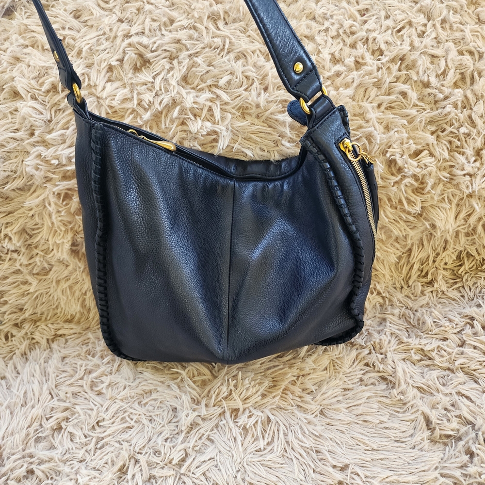 HOBO Black Leather Hobo Shoulder Crossbody Bag - Picture 8 of 8
